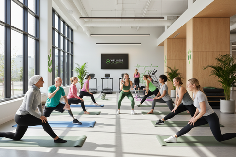 Generate an image of a fitness community